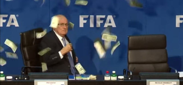 Oblatterated – Lee Nelson Covers Blatter In Cash